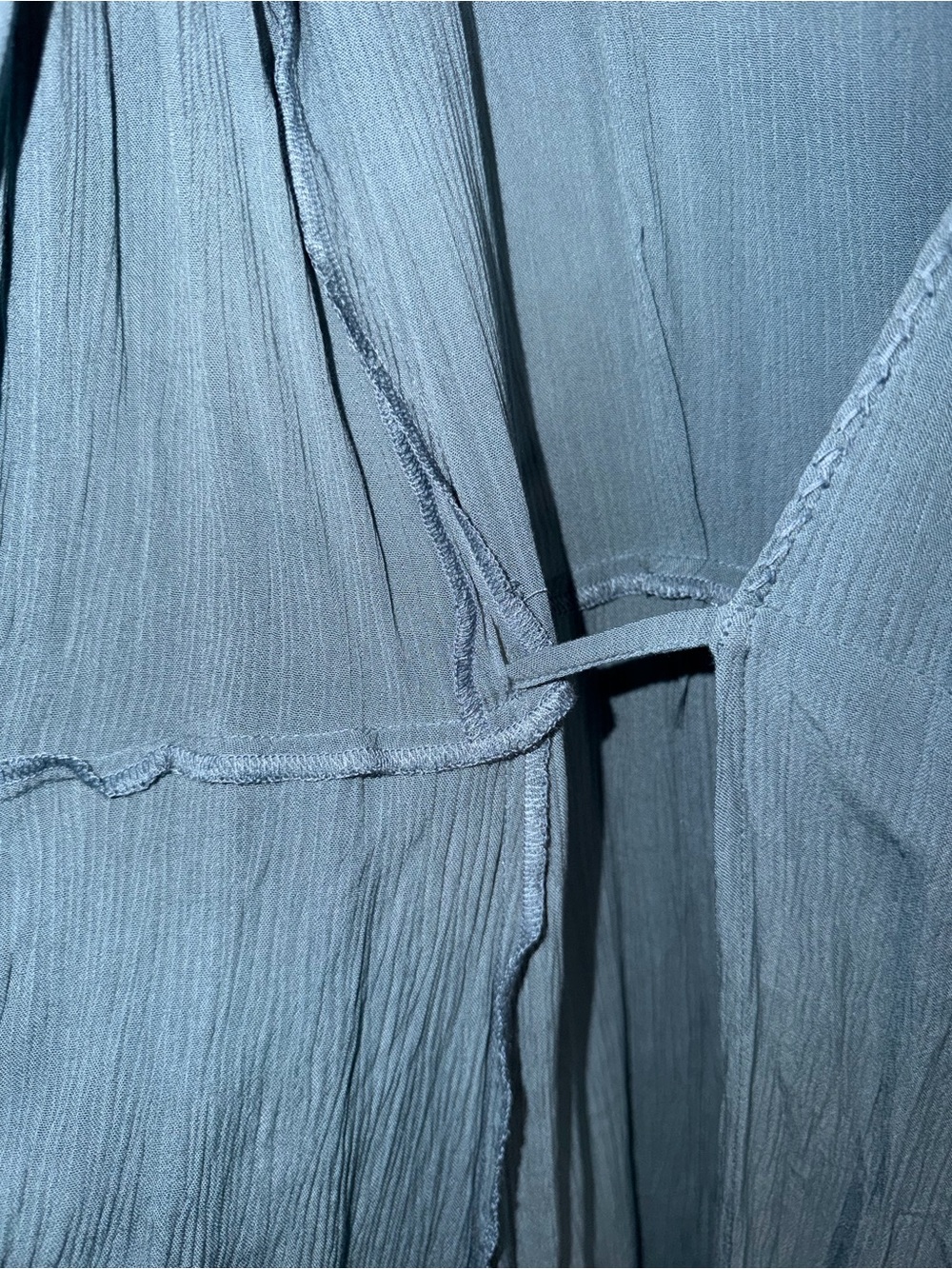 Soft Blue Short Sleeve Wrap Dress - Picture 4 of 9